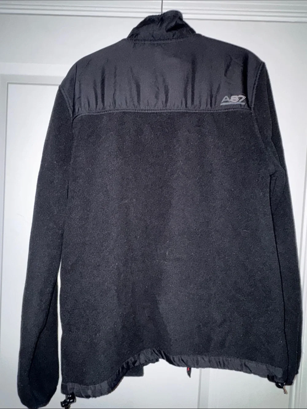 Black Men's Fleece Jacket with Zip - Aeropostale